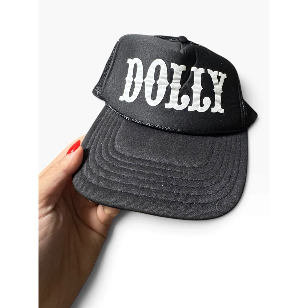 Dolly Parton Otto Trucker Hat Black Mesh Snapback Cap Western Font Nashville - Picture 4 of 7